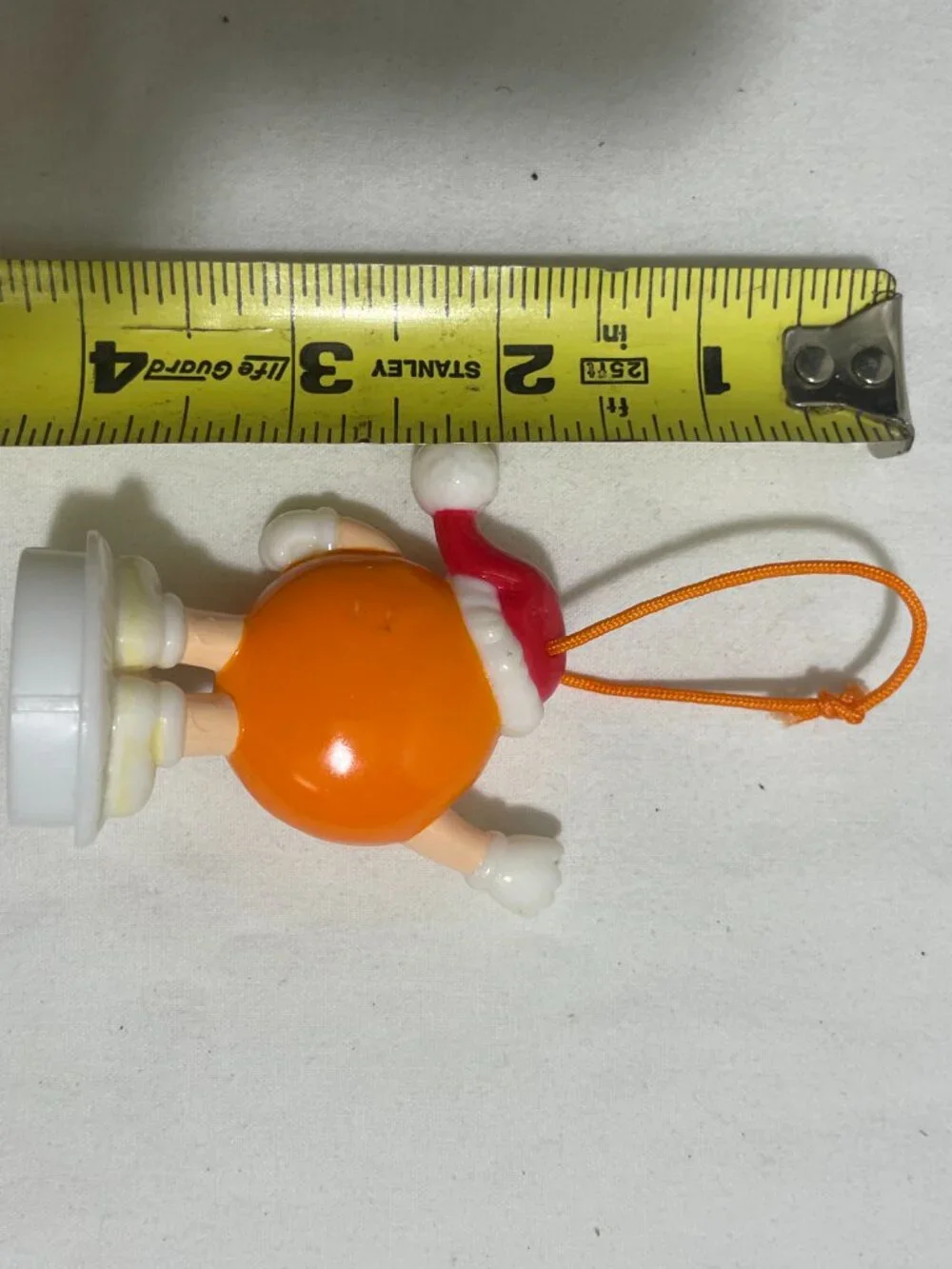 M&M's Orange Christmas Candy Character Ornament Figure Santa Hat 1990 Holiday